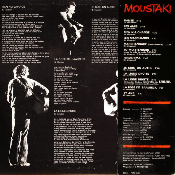 Georges Moustaki : Moustaki (LP, Album, Gat)