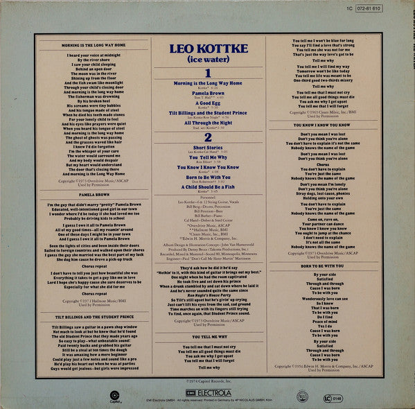 Leo Kottke : Ice Water (LP, Album, RE)