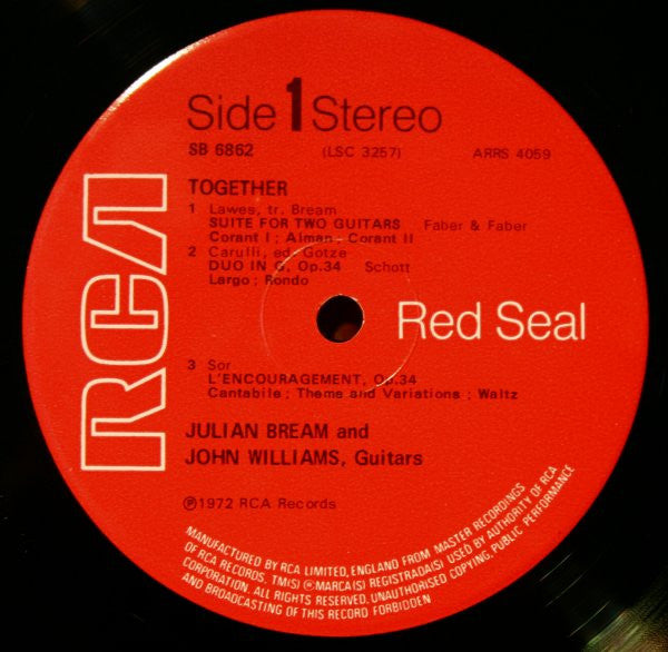 Julian Bream & John Williams (7) : Together (LP, Album, Gat)
