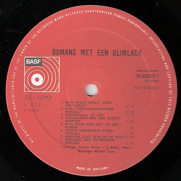 Godfried Bomans : Bomans Met Een Glimlach (LP, Album)