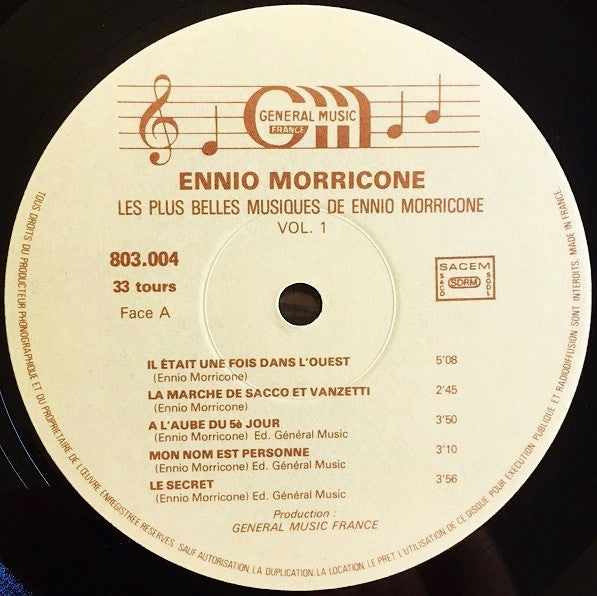 Ennio Morricone : Les Plus Belles Musiques D'Ennio Morricone Vol.1 (LP, Comp, RE)
