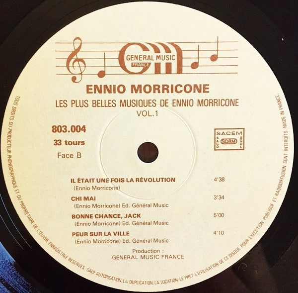 Ennio Morricone : Les Plus Belles Musiques D'Ennio Morricone Vol.1 (LP, Comp, RE)