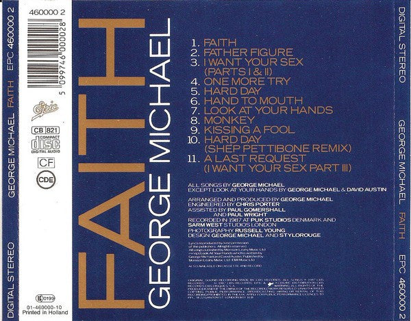 George Michael : Faith (CD, Album, DAD)