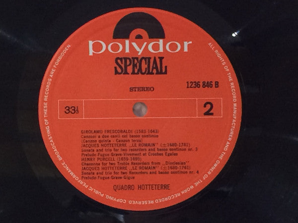 Quadro Hotteterre : Music For Recorders (LP, Album)