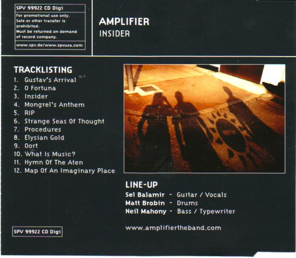 Amplifier (3) : Insider (CD, Album, Promo)