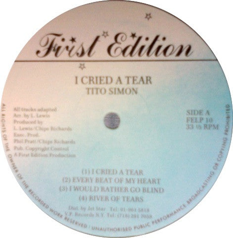 Tito Simon : I Cried A Tear (LP, Album)