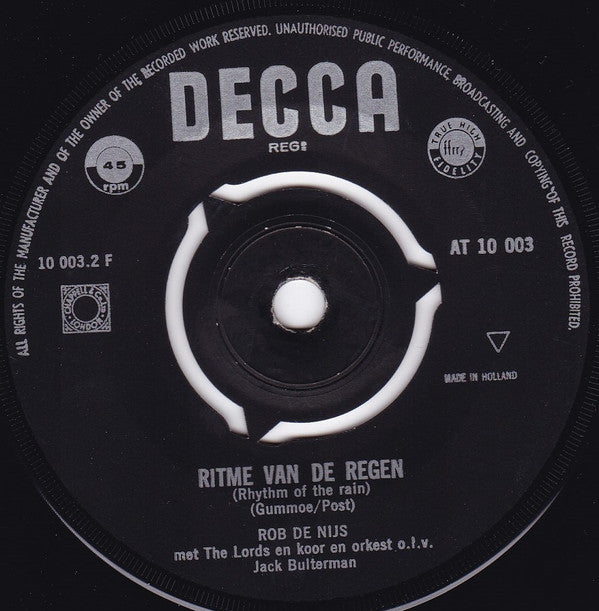 Rob de Nijs : Voor Sonja Doe Ik Alles / Ritme Van De Regen (7", Single)