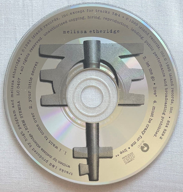 Melissa Etheridge : I Want To Come Over (CD, Single)