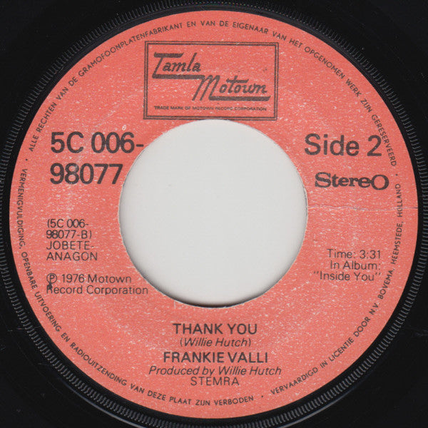 Frankie Valli : Life And Breath (7", Single)