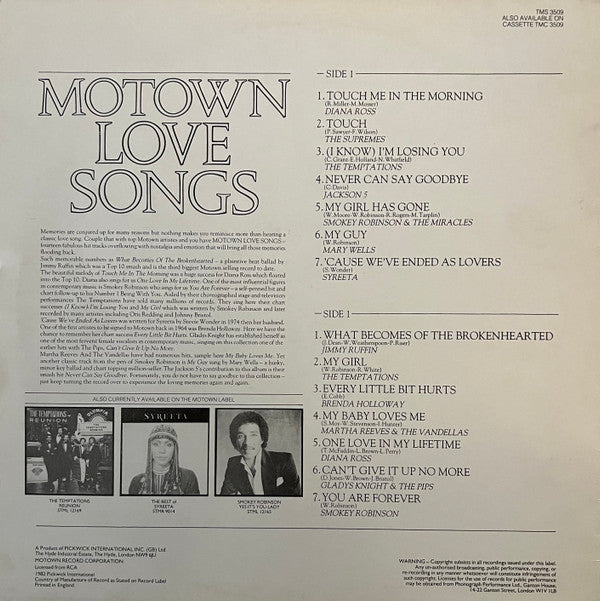 Various : Motown Love Songs (LP, Comp)