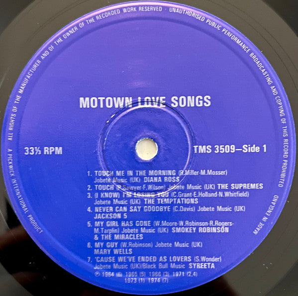Various : Motown Love Songs (LP, Comp)