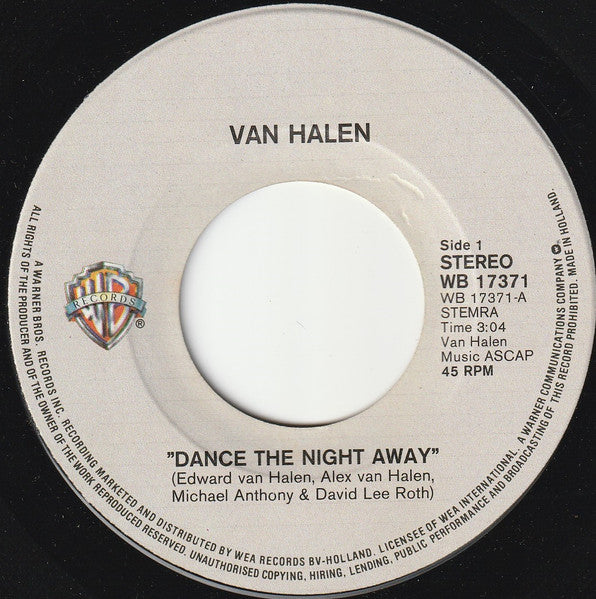 Van Halen : Dance The Night Away (7", Single)