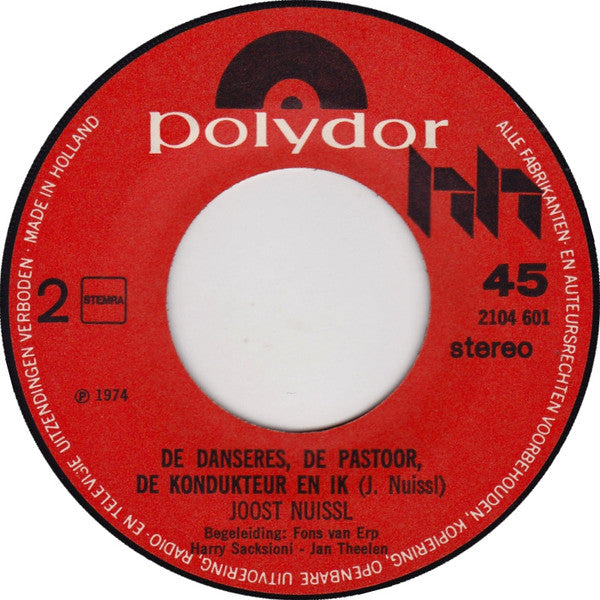 Joost Nuissl : Ik Ben Blij Dat Ik Je Niet Vergeten Ben (7", Single)