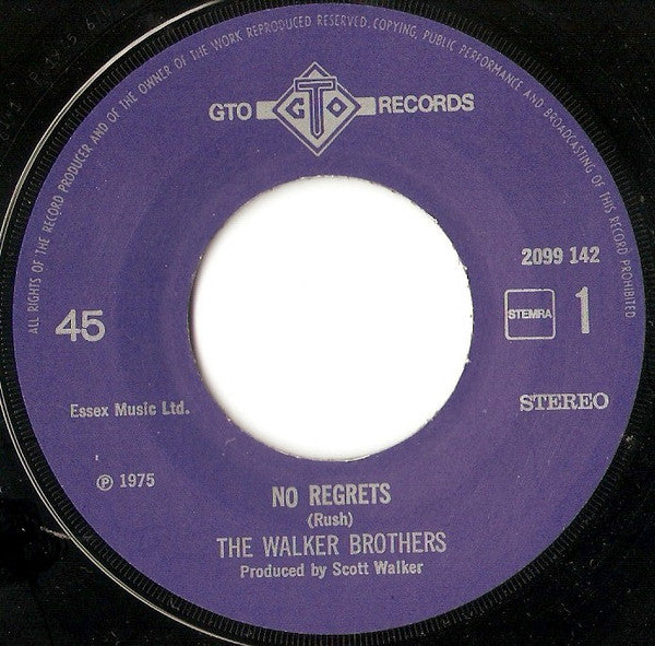 The Walker Brothers : No Regrets (7", Single)