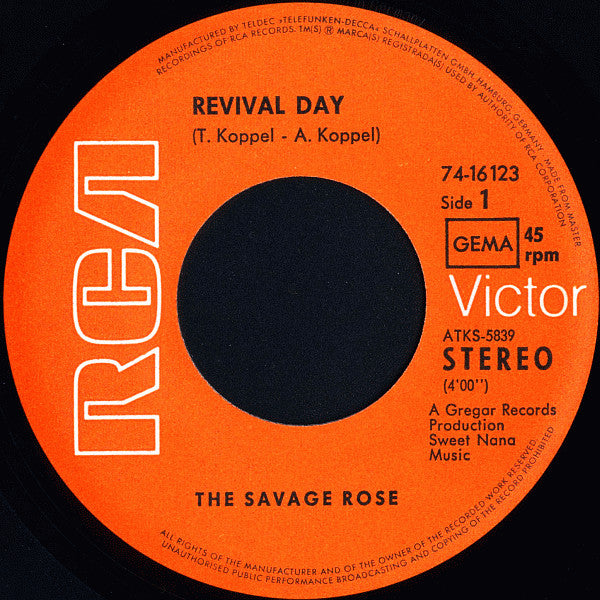 Savage Rose : Revival Day (7", Single)