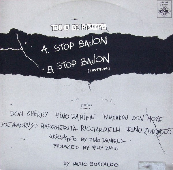 Tullio De Piscopo : Stop Bajon (12", EP, M/Print)
