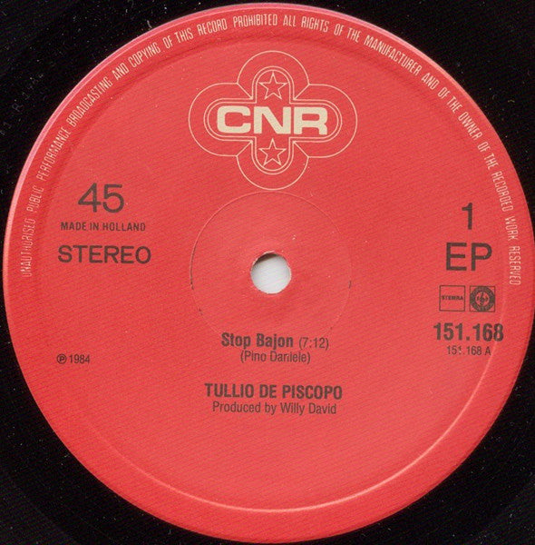 Tullio De Piscopo : Stop Bajon (12", EP, M/Print)