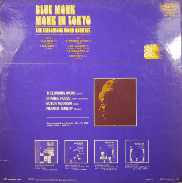 The Thelonious Monk Quartet : Blue Monk: Monk In Tokyo (LP)