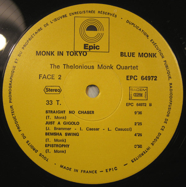 The Thelonious Monk Quartet : Blue Monk: Monk In Tokyo (LP)