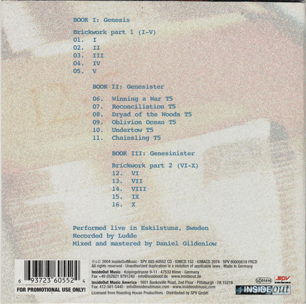 Pain Of Salvation : 12:5 (CD, Album, Promo)