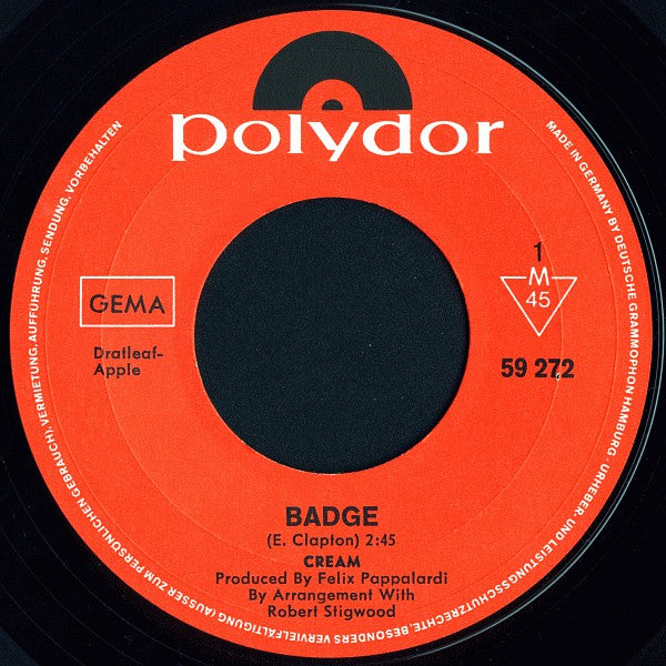 Cream (2) : Badge (7", Single, Mono)