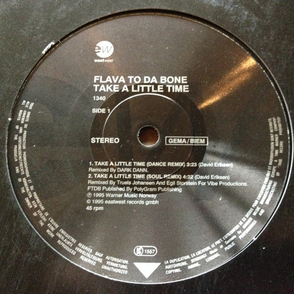 Flava To Da Bone : Take A Little Time (12")