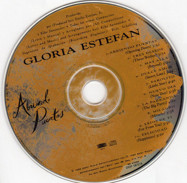 Gloria Estefan : Abriendo Puertas (CD, Album, RE)