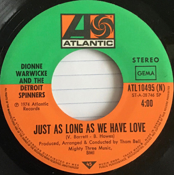 Dionne Warwick And Spinners : Then Came You (7", Single)
