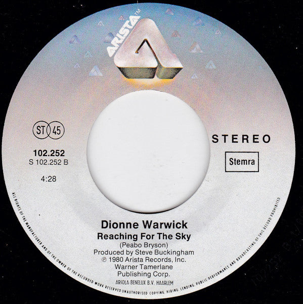 Dionne Warwick : No Night So Long (7")