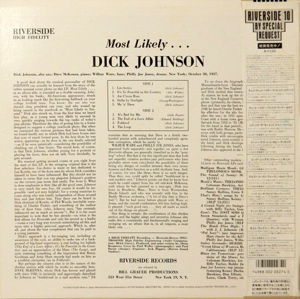 Dick Johnson (3) : Most Likely... (LP, Album, RE)
