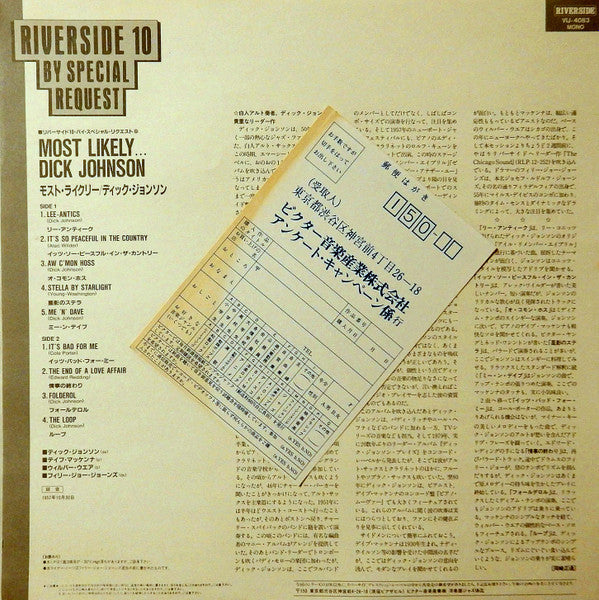 Dick Johnson (3) : Most Likely... (LP, Album, RE)