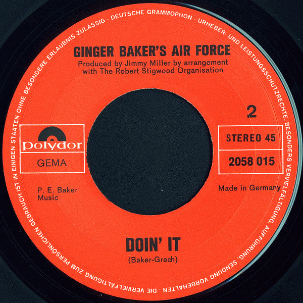 Ginger Baker's Air Force : Man Of Constant Sorrow (7", Single)