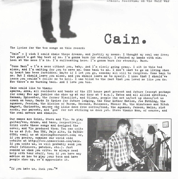 Cain (16) : Cain (7")