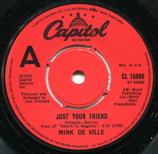 Mink DeVille : Just Your Friends (7", Single)