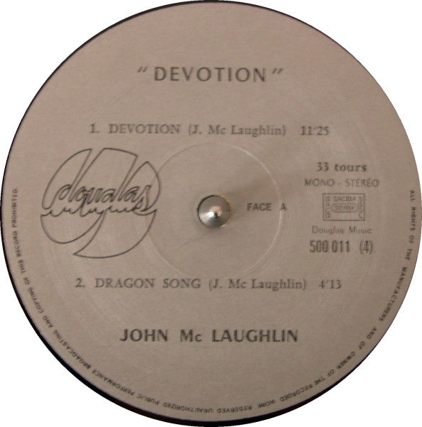 John McLaughlin : Devotion (LP, Album, RE)