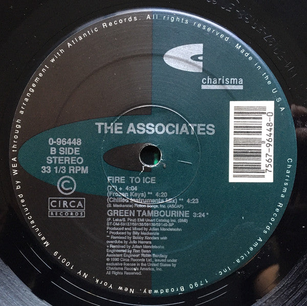 The Associates : Fire To Ice (12", Single)