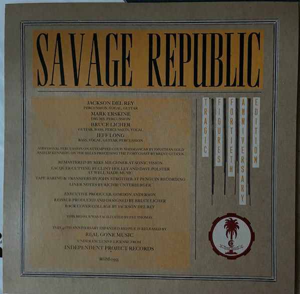 Savage Republic : Tragic Figures (2xLP, Album, Ltd, RE, RM, Red)