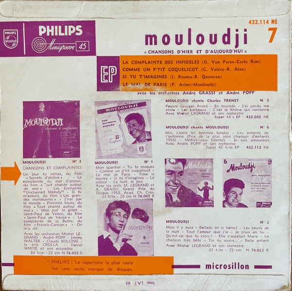 Mouloudji : 7 (7", EP, Mono, RP)