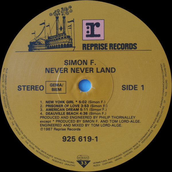 Simon Fellowes : Never Never Land (LP, Album)