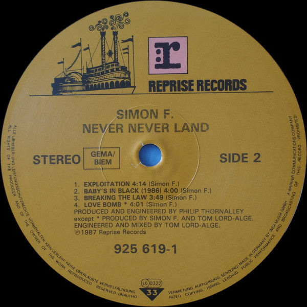 Simon Fellowes : Never Never Land (LP, Album)