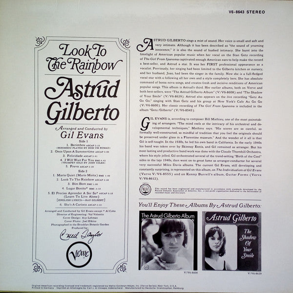 Astrud Gilberto : Look To The Rainbow (LP, Album)