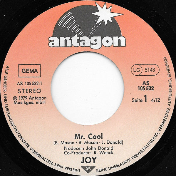 Joy (32) : Mr. Cool / Nobody Is Free (7", Single)