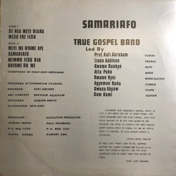 True Gospel Singers (3) : Samariafo (LP, Album)
