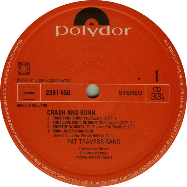 Pat Travers Band : Crash And Burn (LP, Album)