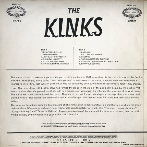 The Kinks : Kinks (LP, Album, RE)