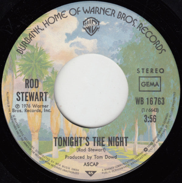 Rod Stewart : Tonight's The Night (7", Single)