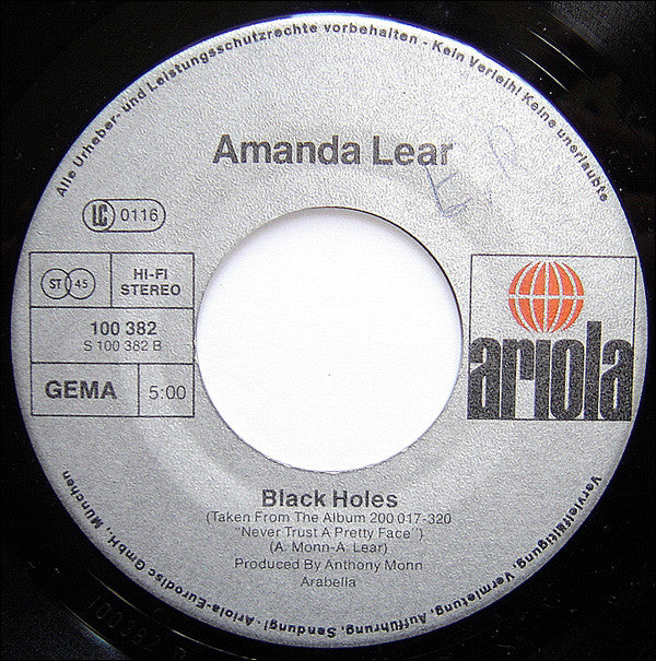 Amanda Lear : Fashion Pack (Studio 54) / Black Holes (7", Single)