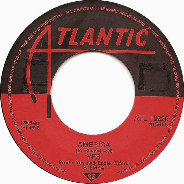 Yes : America (7", Single)