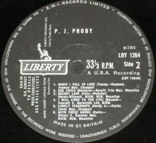 P.J. Proby : P.J. Proby (LP, Album, Mono)