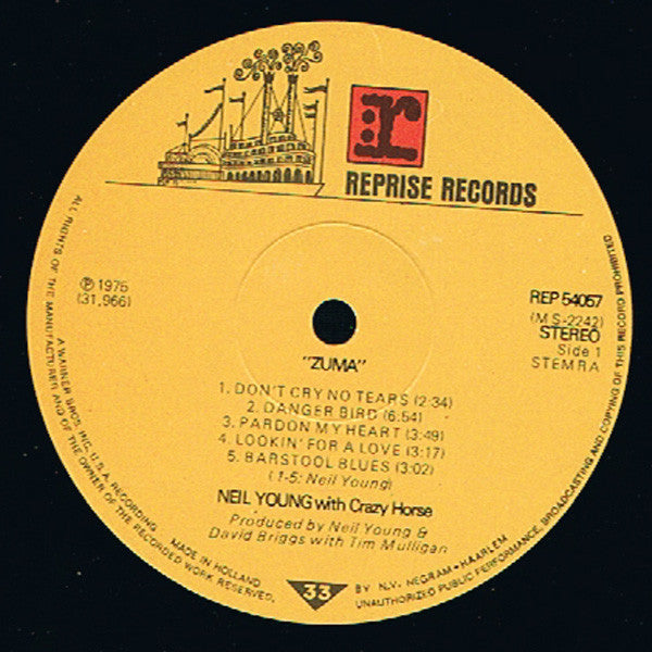 Neil Young With Crazy Horse : Zuma (LP, Album)